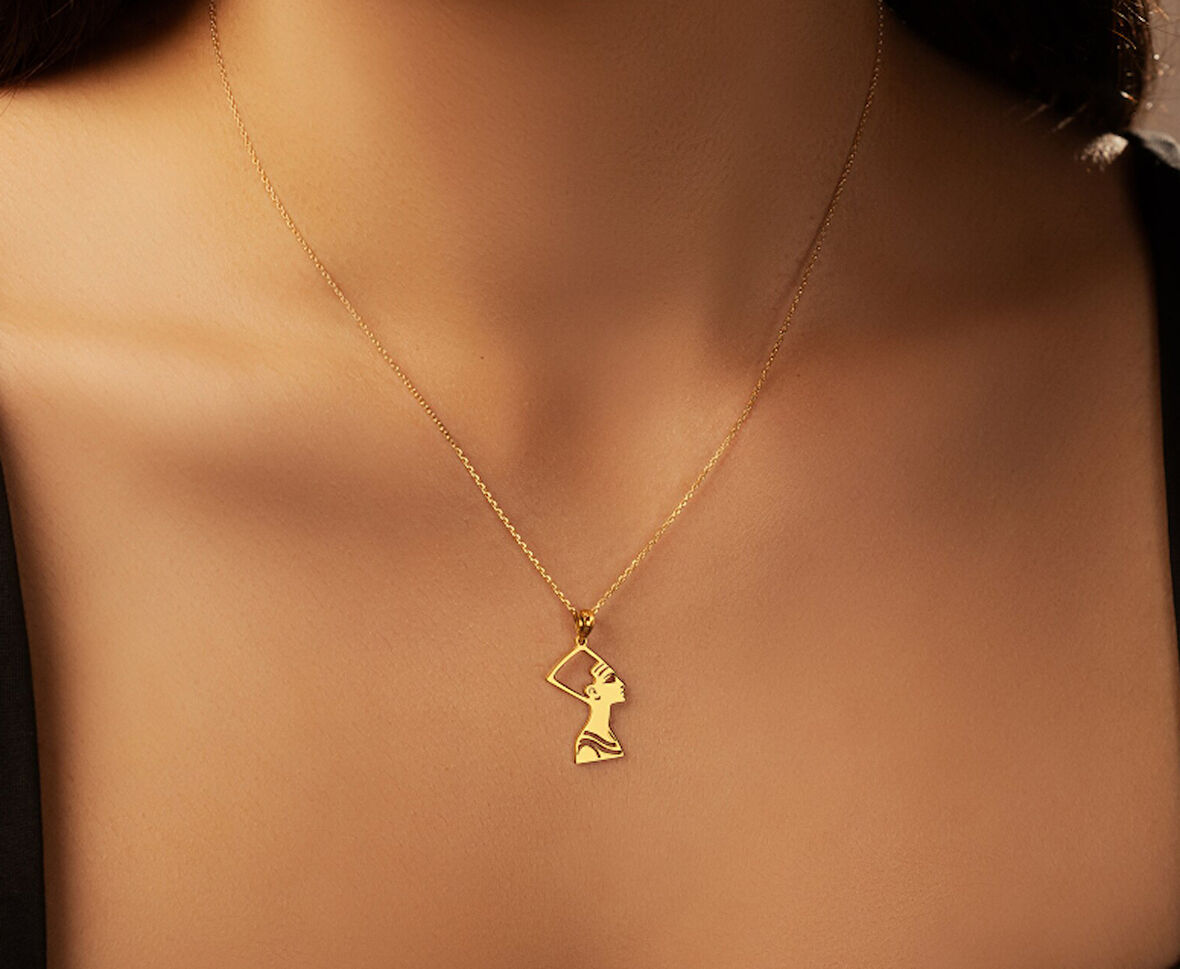 Nefertiti 14 Ayar Altın Kolye