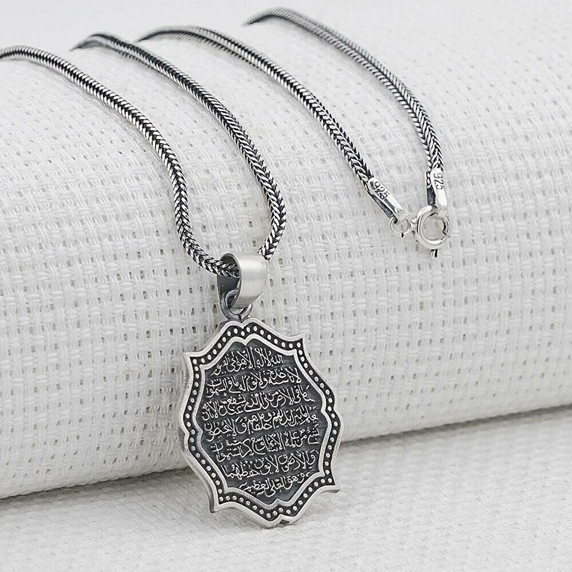 Ayetel Kursi 925 Ayar Gümüş Erkek Kolye
