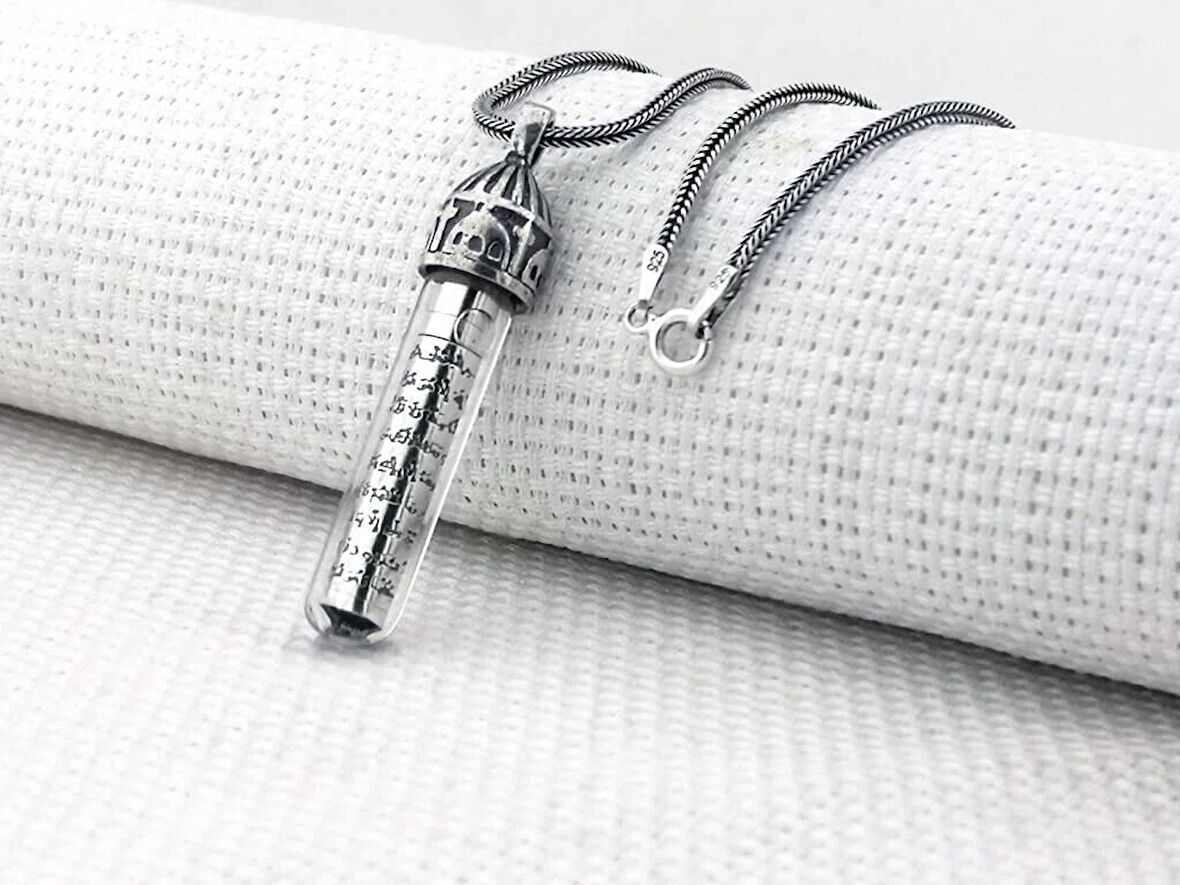 Ayetel Kursi Dualı Zemzem Sulu Muska Cevşen 925 Ayar Gümüş Erkek Kolye