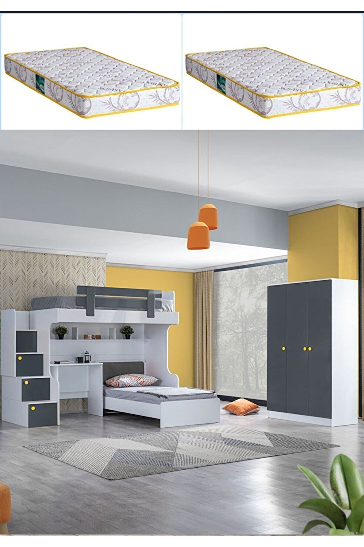 Ranza, Metris Ranza Karyola Masa 3 Kapaklı Dolap 2 Adet Comfort Yatak