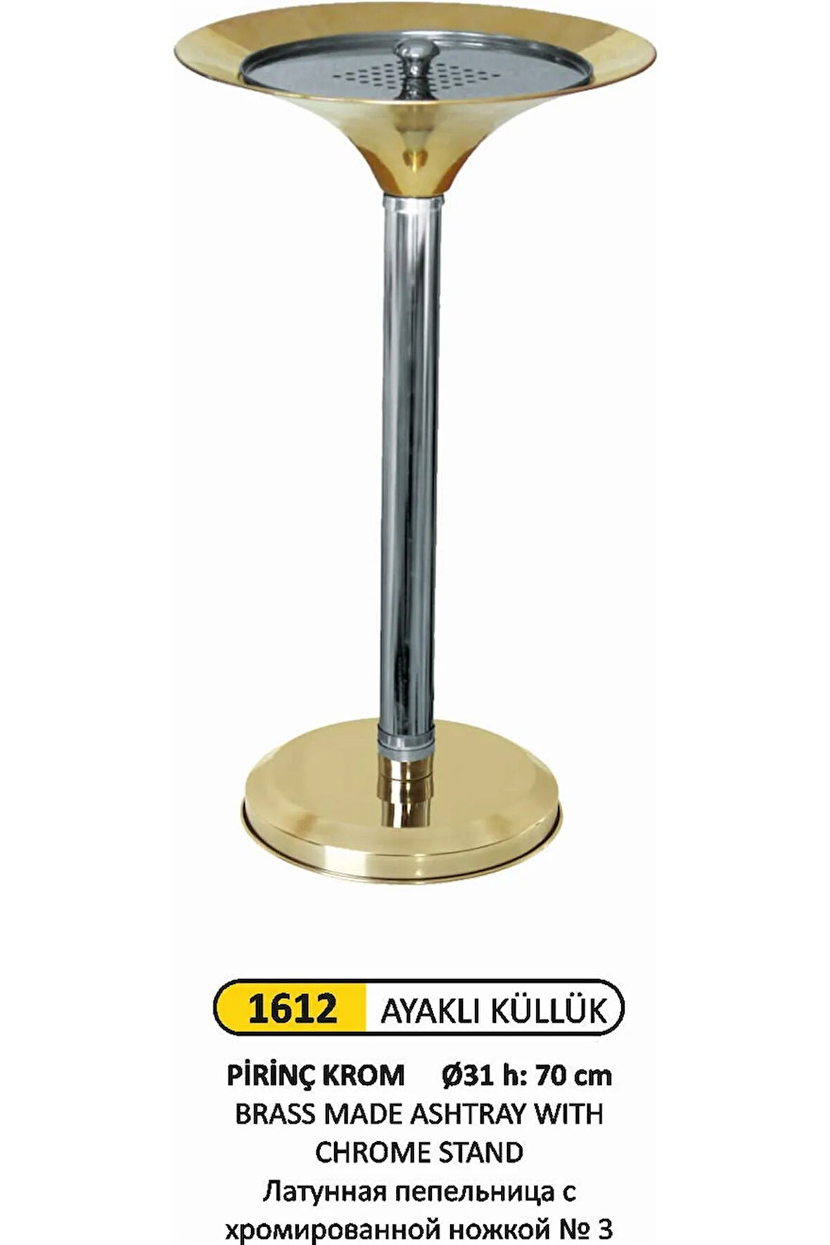 ARI METAL 1612 AYAKLI KÜLLÜK PİRİNÇ-KROM AYAK NO3