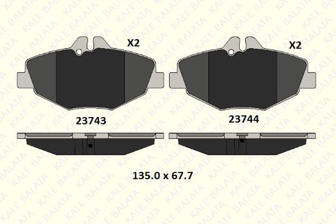 Mercedes Fren Balatası On E-Class W211 02>08 S211 03>09 - Kale B 23743 203 25 Msh
