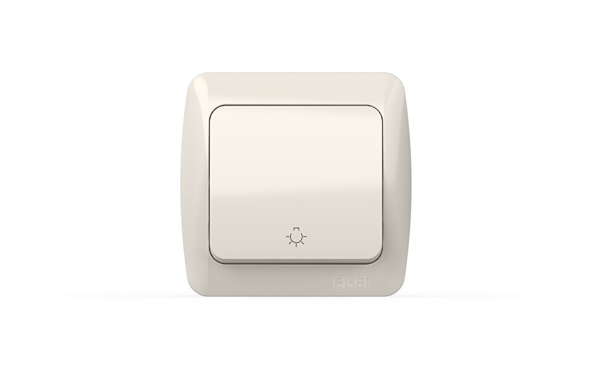 Elbi Eva Beyaz Nemliyer Light Anahtarı IP54