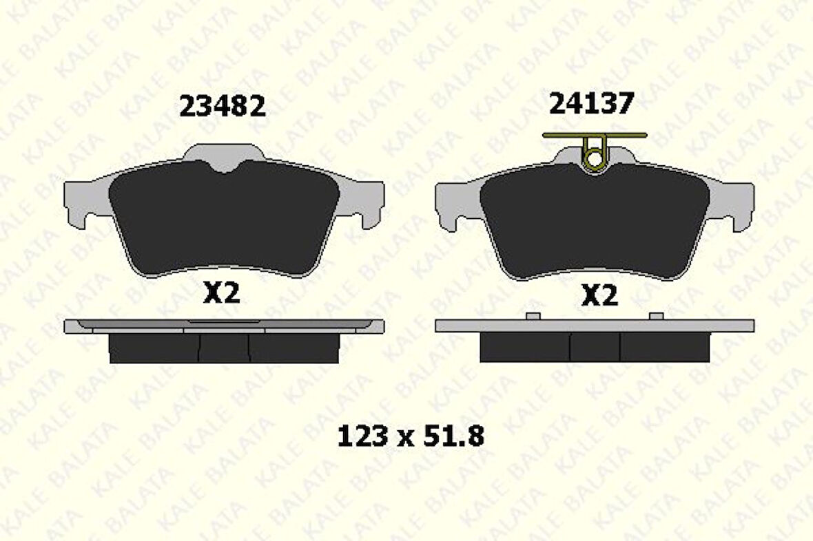 Renault Arka Fren Balatası Laguna II III Vectra C C Max Focus II 04 /> Focus II C Max (03 07) Connect 1,8tdc - Kale B 24137 165 05 Ans