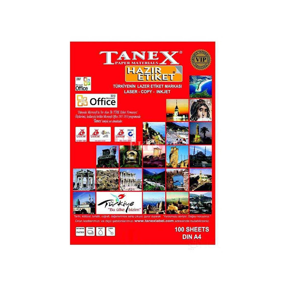 Tanex 90X25 mm. Laser Etiket 100 Adet TW-2320