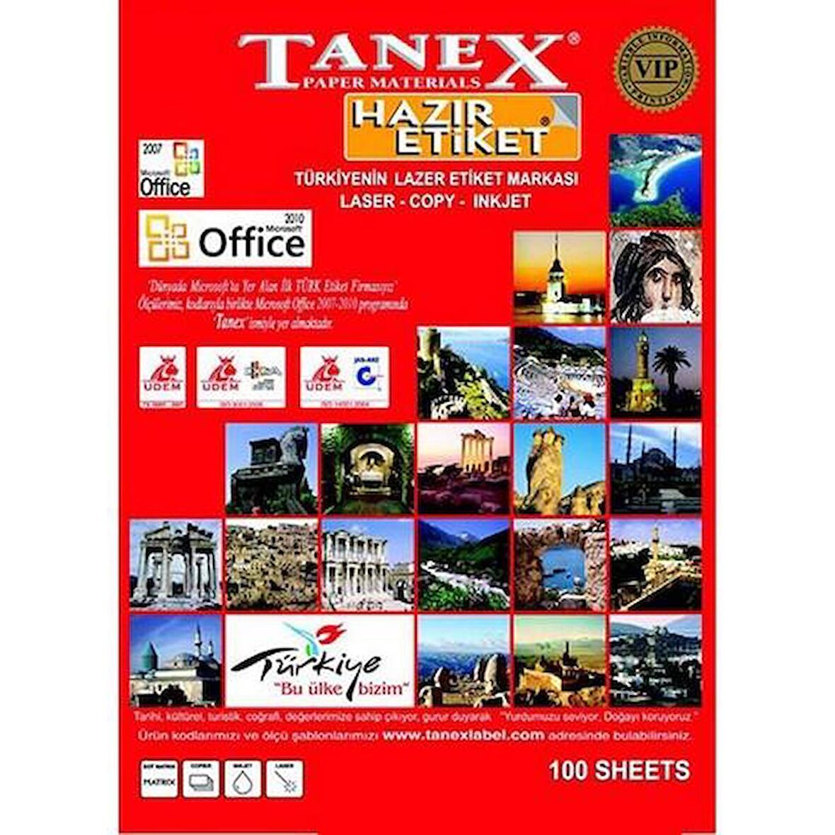 TANEX 78x54,5 mm LAZER ETİKETİ TW-3177