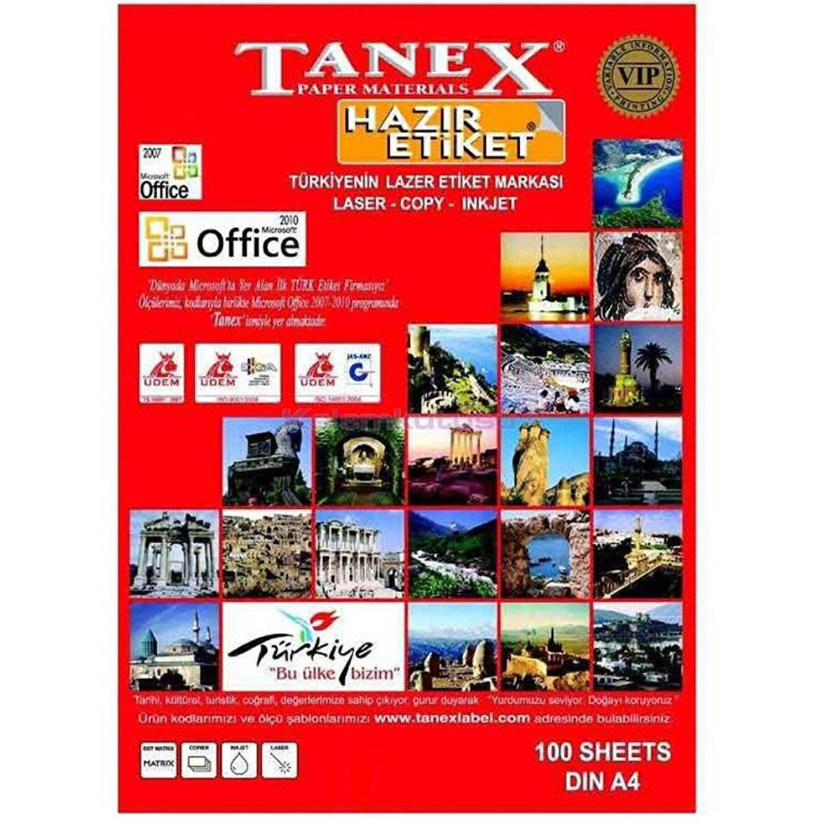 Tanex 95X25 mm. Laser Etiket 100 Adet TW-2516