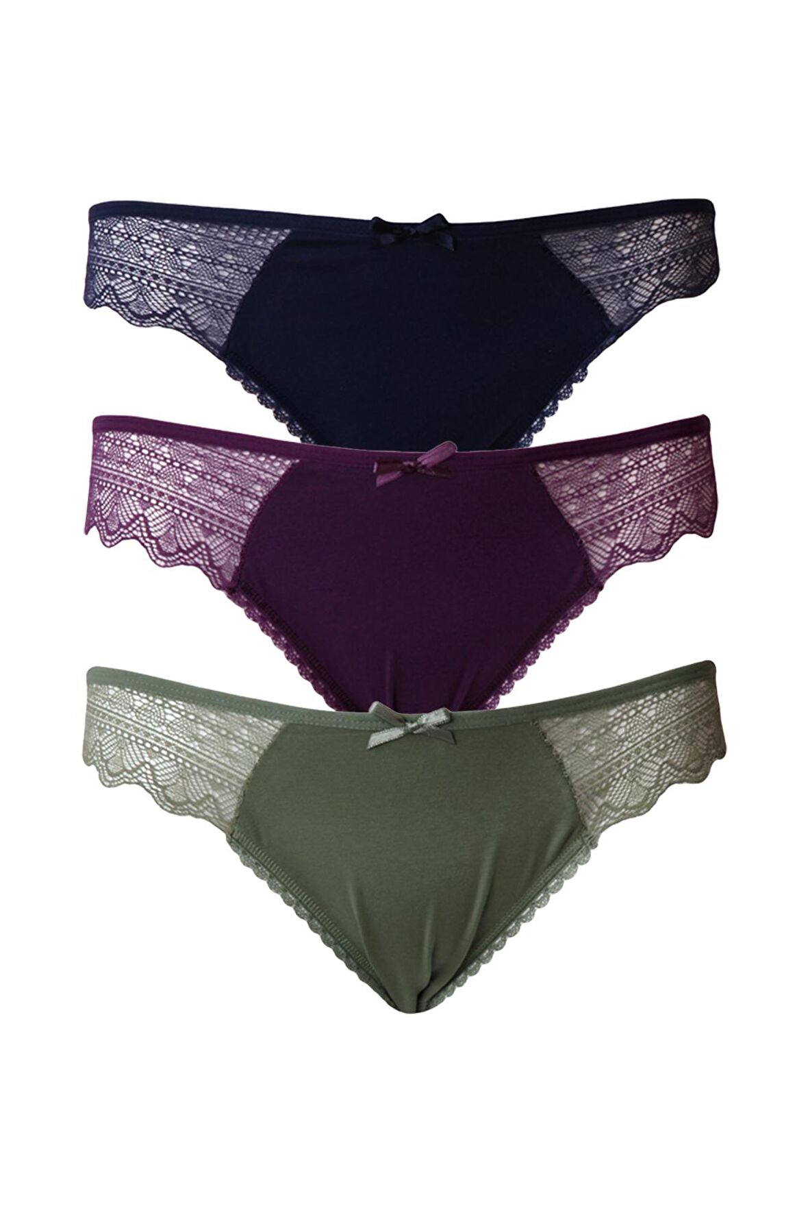 Kadın 3'lü Dantelli Külot Özel Hijyenik Premium Ambalajında