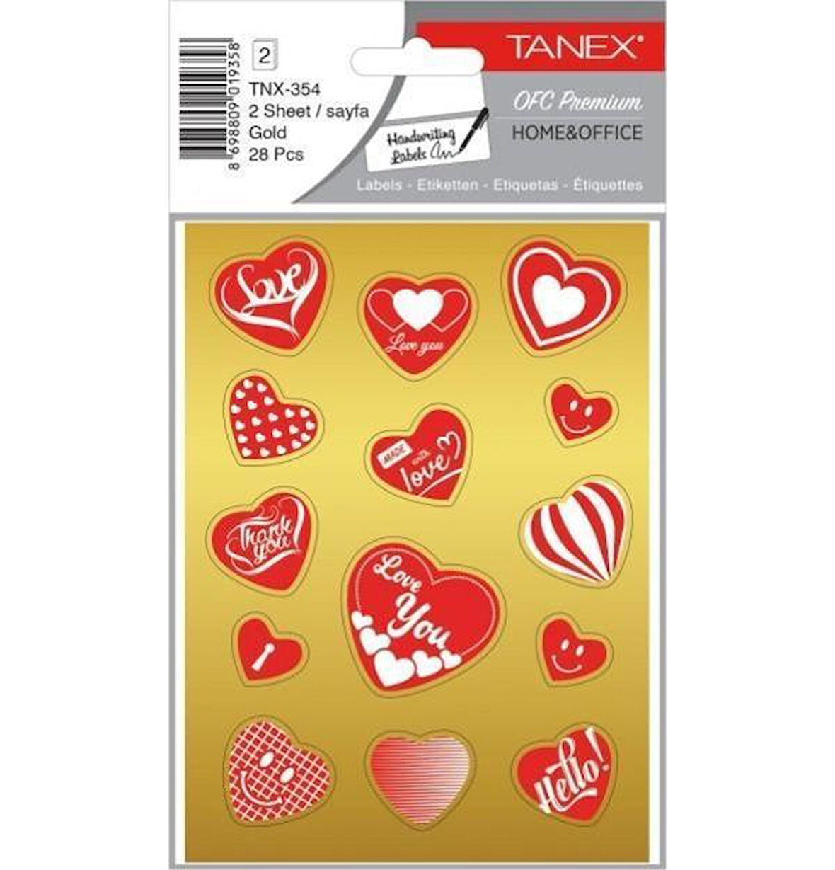Tanex Gold Kalp Etiketi-4 2 Ad. Tnx-354