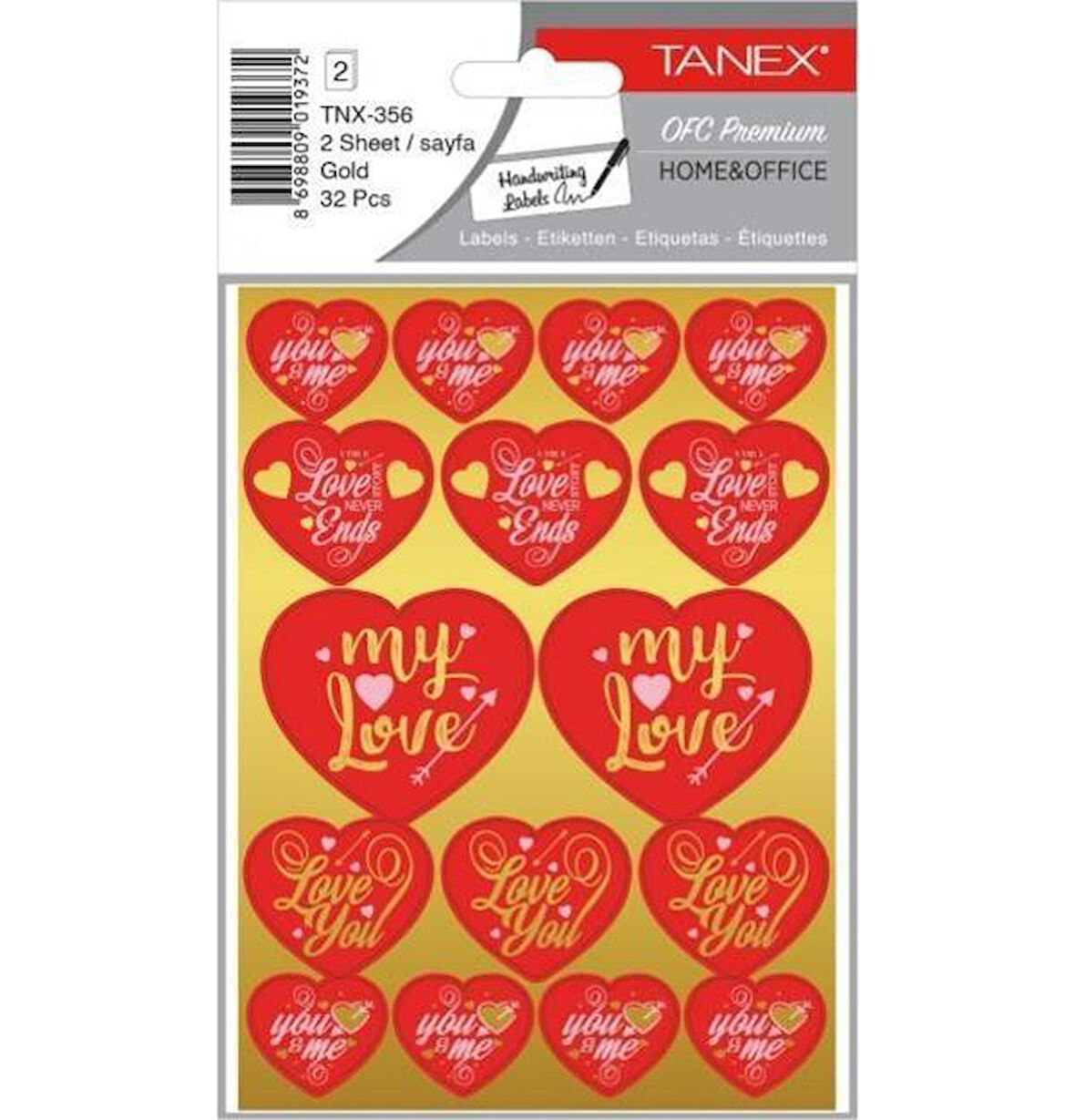 Tanex Gold Kalp Etiketi-6 2 Ad. Tnx-356