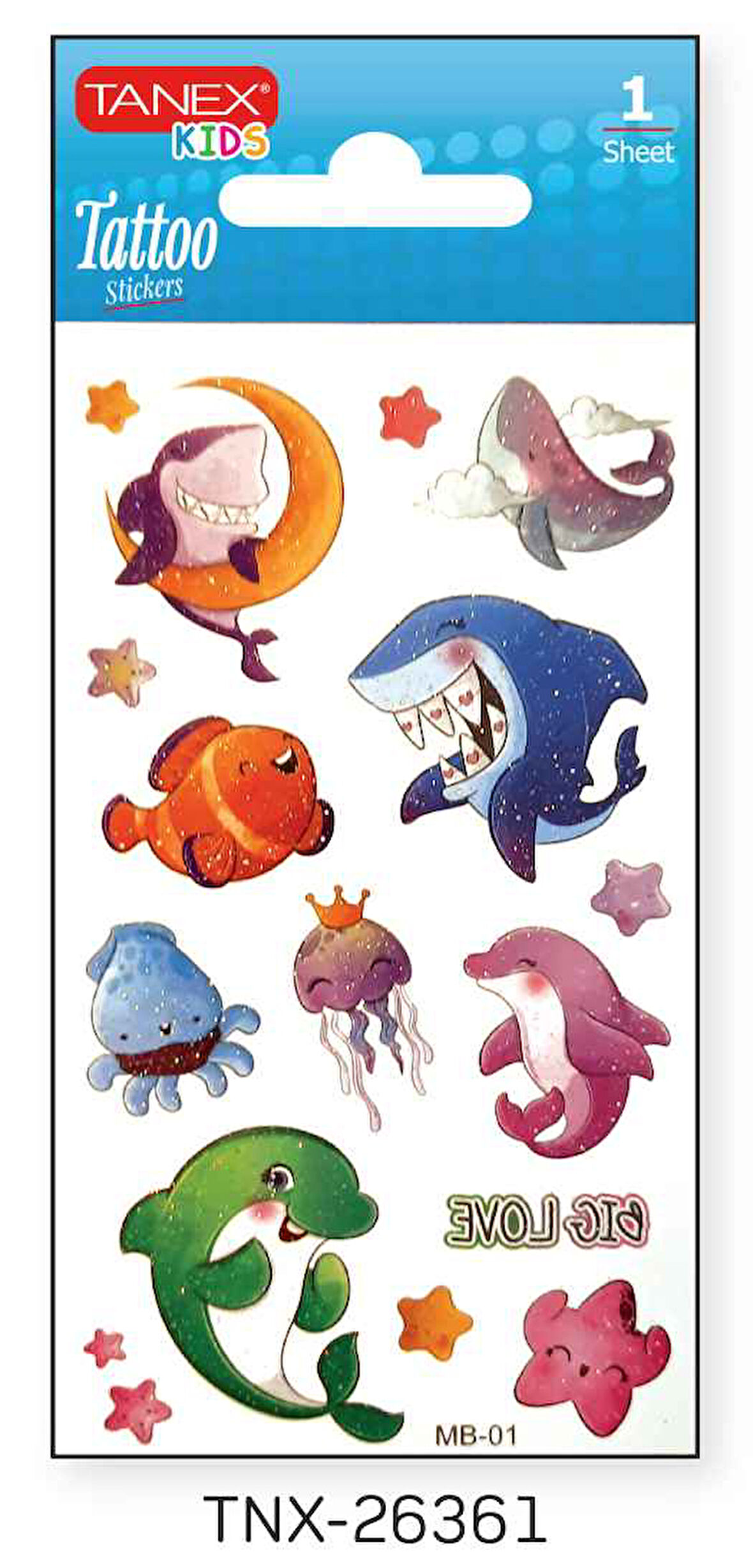 Tanex 7x12mm Deniz Hayvanları Tatoo TNX-26361