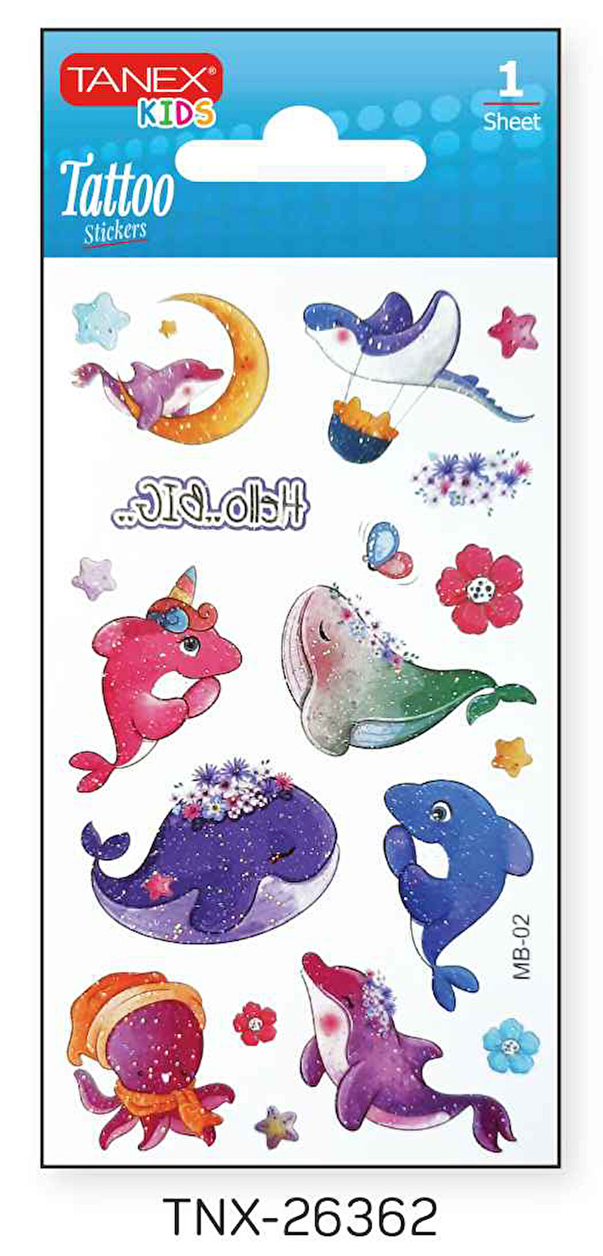 Tanex 7x12mm Deniz Hayvanları Tatoo TNX-26362