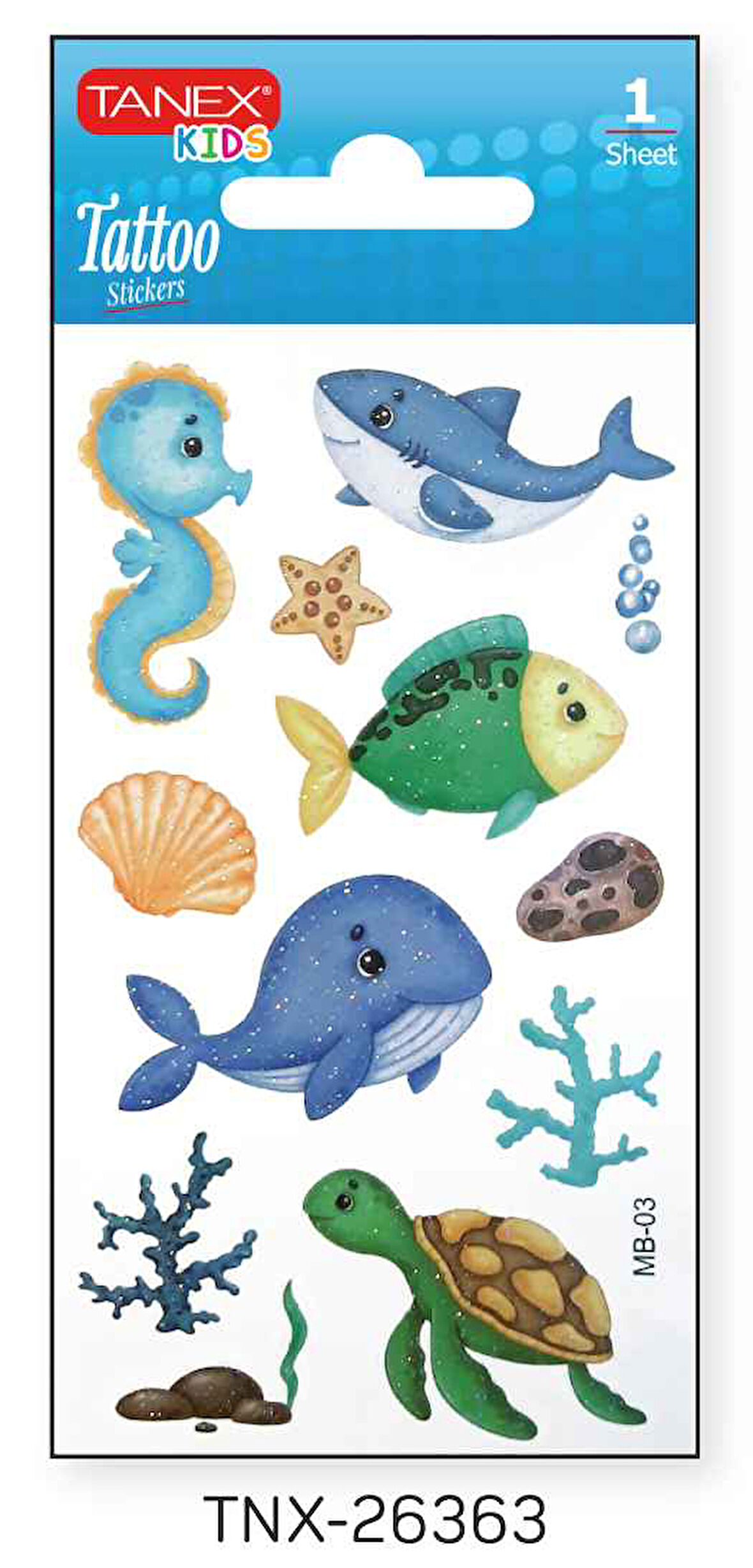 Tanex 7x12mm Deniz Hayvanları Tatoo TNX-26363