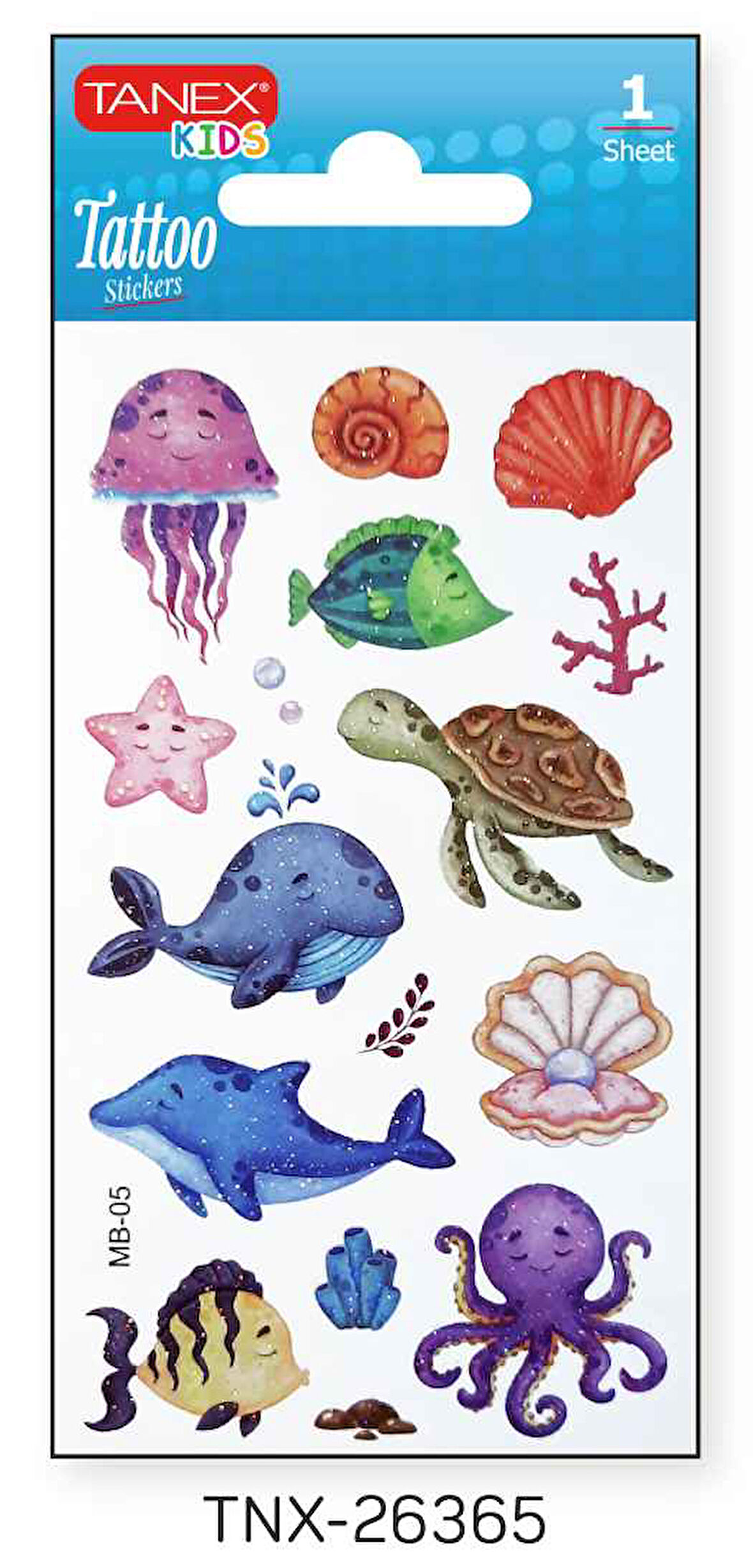 Tanex 7x12mm Deniz Hayvanları Tatoo TNX-26365