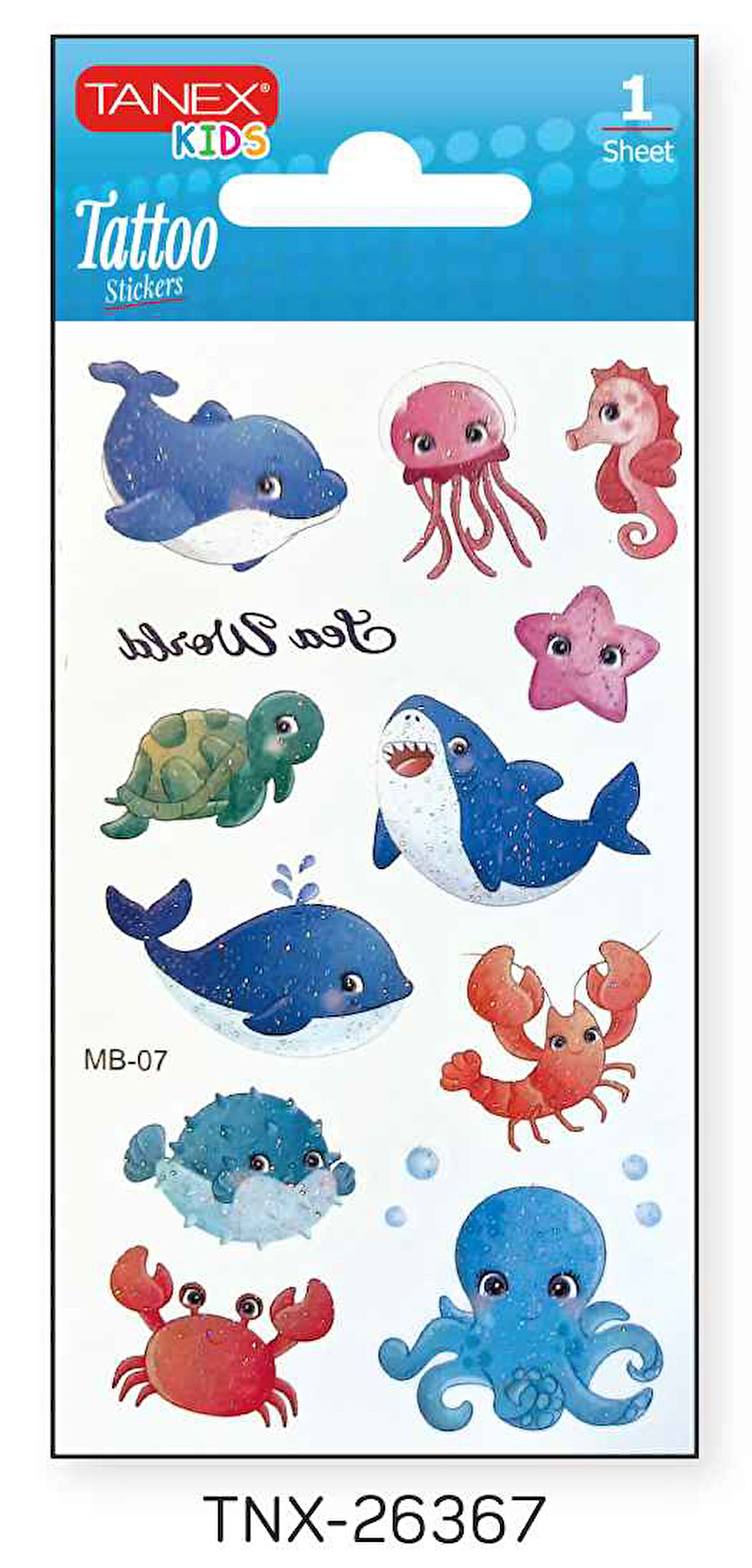 Tanex 7x12mm Deniz Hayvanları Tatoo TNX-26367