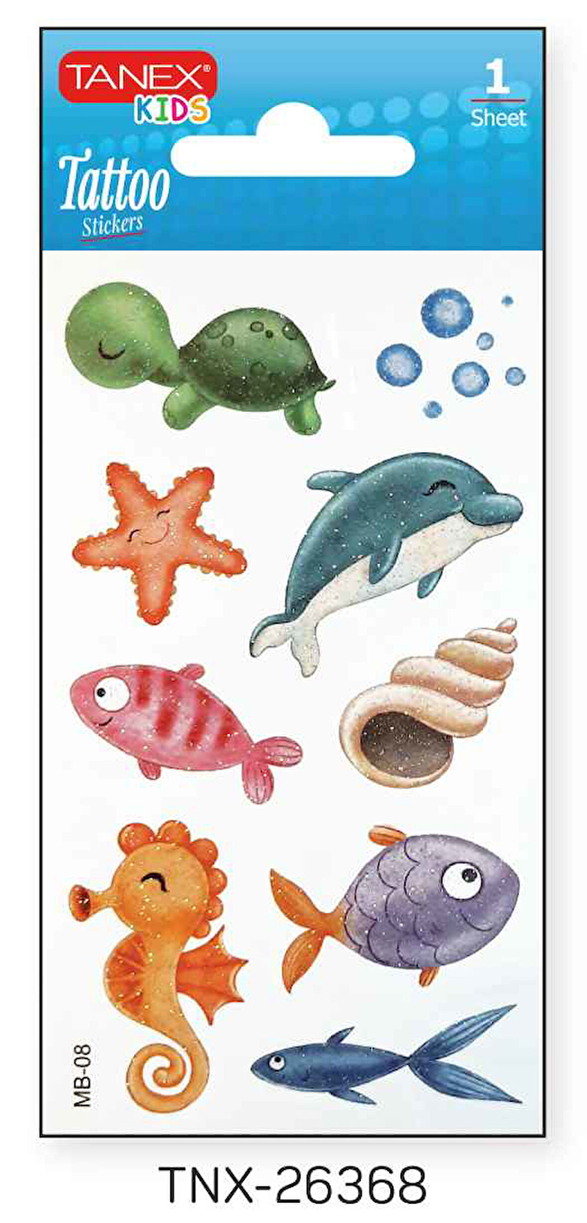 Tanex 7x12mm Deniz Hayvanları Tatoo TNX-26368