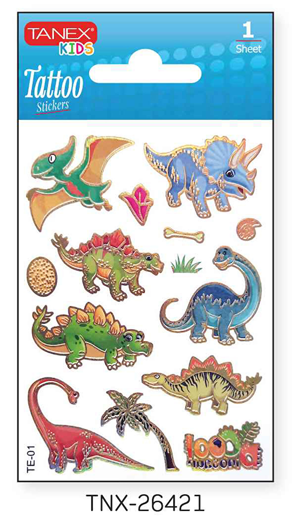 Tanex 7,5x10,5mm Dinazor Mini Tatoo Etiket TNX-26421