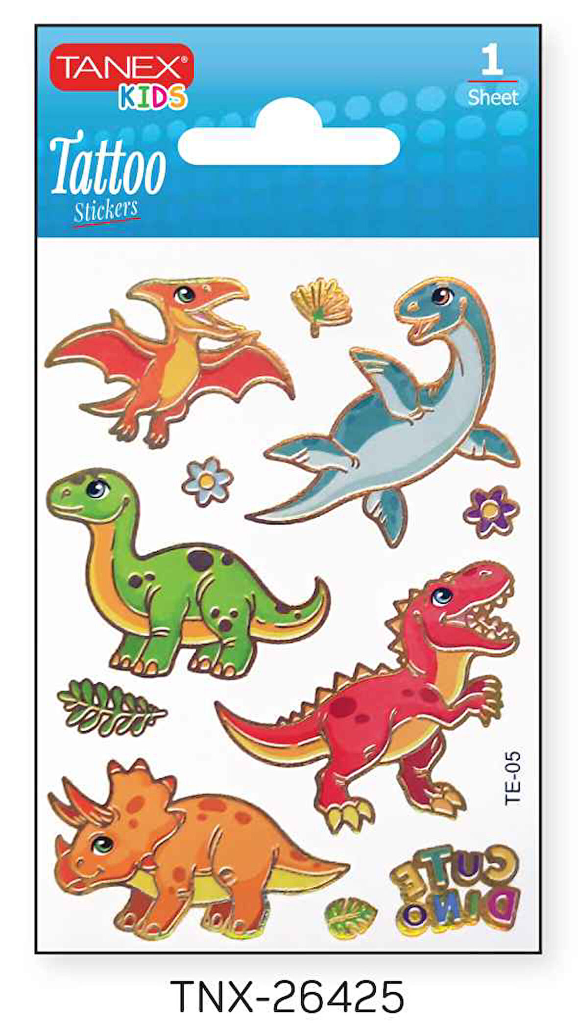 Tanex 7,5x10,5mm Dinazor Mini Tatoo Etiket TNX-26425