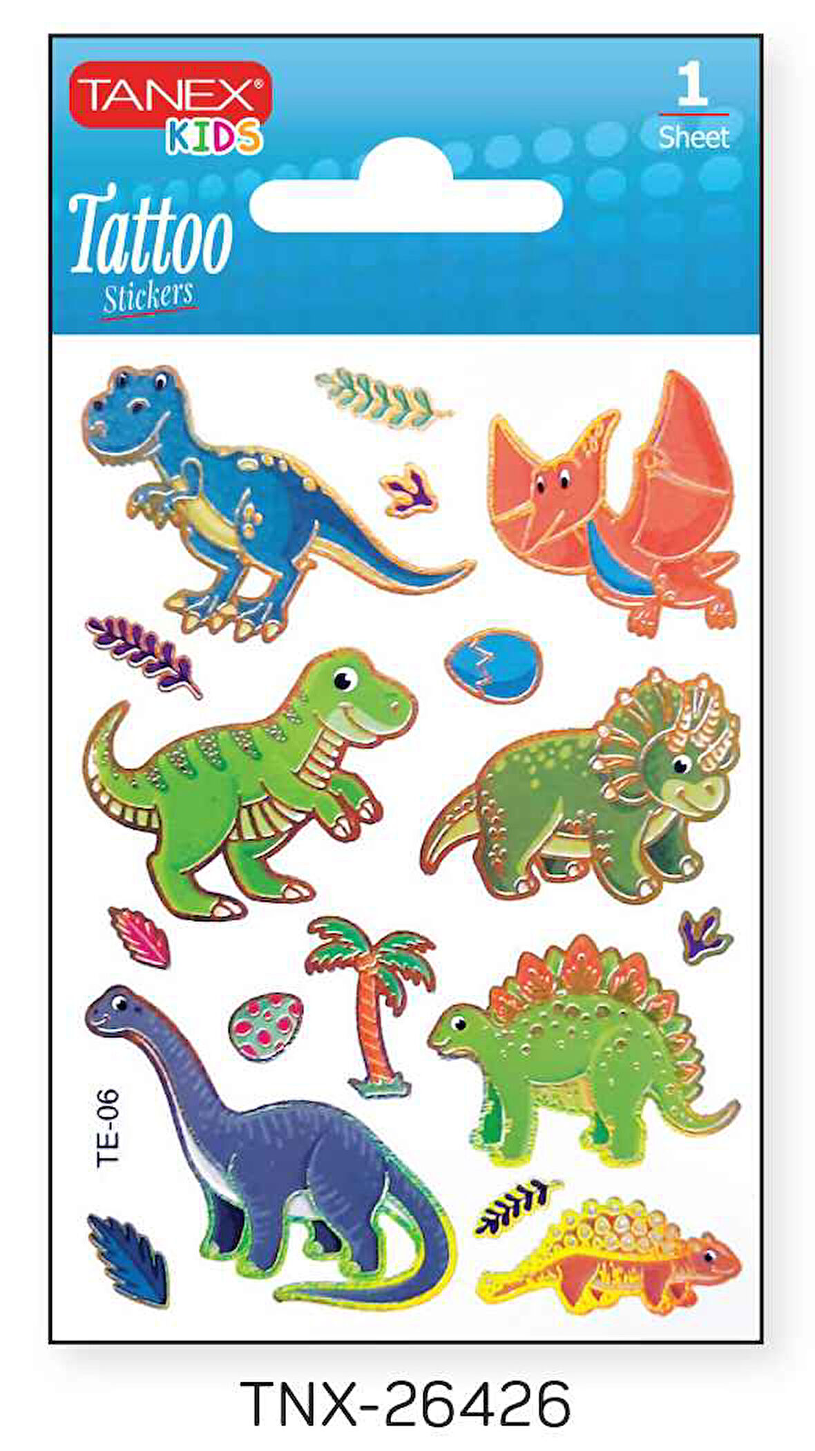 Tanex 7,5x10,5mm Dinazor Mini Tatoo Etiket TNX-26426