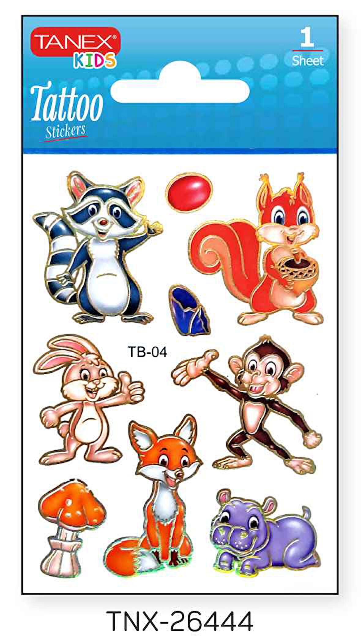 Tanex 7,5x10,5mm Safari Mini Tatoo Etiket TNX-26444