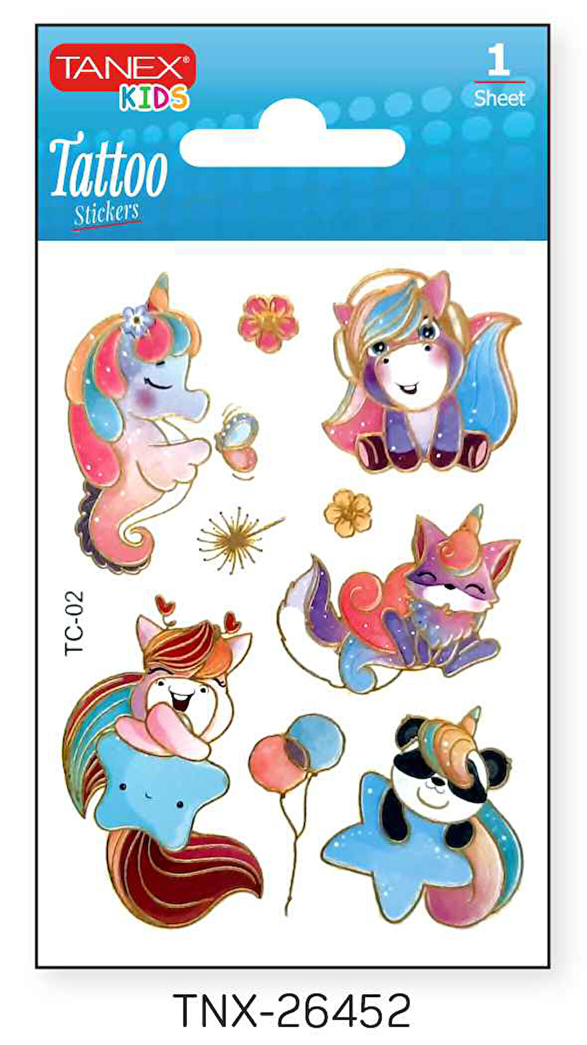 Tanex 7,5x10,5mm Neşeli Mini Tatoo Etiket TNX-26452
