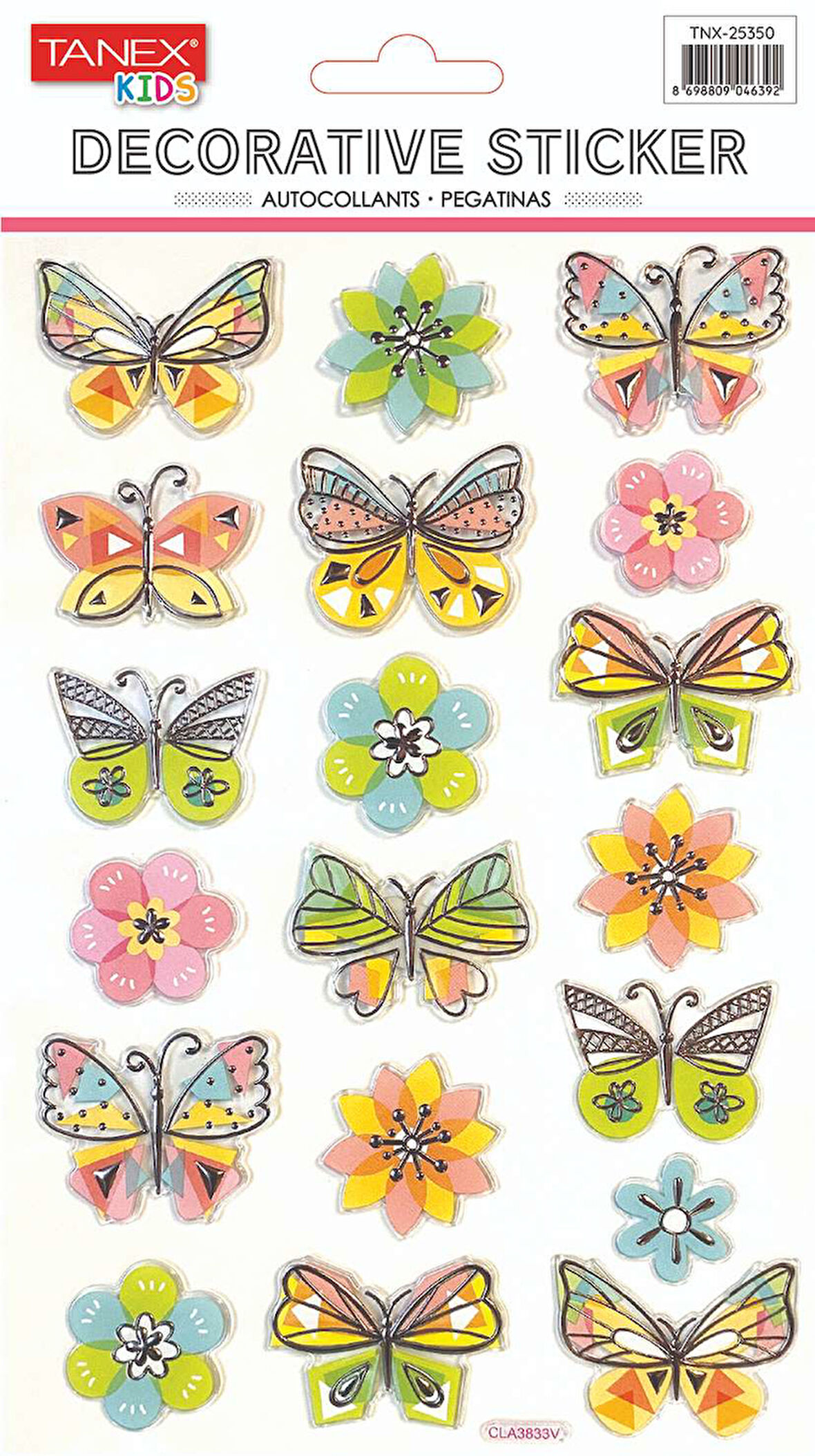 Tanex Sevimli Kelebek Serisi Puffy Etiketi TNX-25350