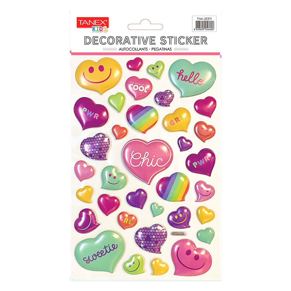 Tanex Kids Sticker Puffy Balon Serisi Kalpler (25371)