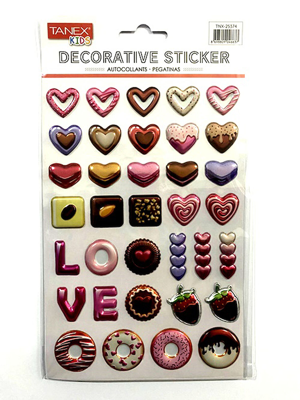 Tanex Decorative Sticker 3-D Love Balon Serisi Tnx-25374 - 5 adet