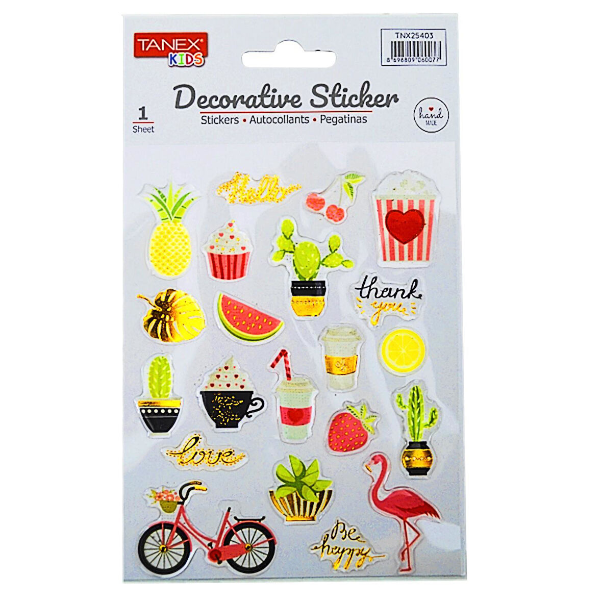 Tanex Kids Sticker Puffy Flamingo Yaz Serisi 21 Parça (25403)