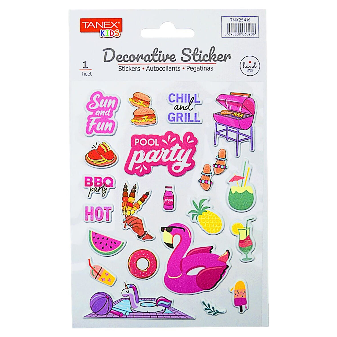 Tanex Kids Sticker Puffy Havuz Partisi Serisi 21 Parça (25416)