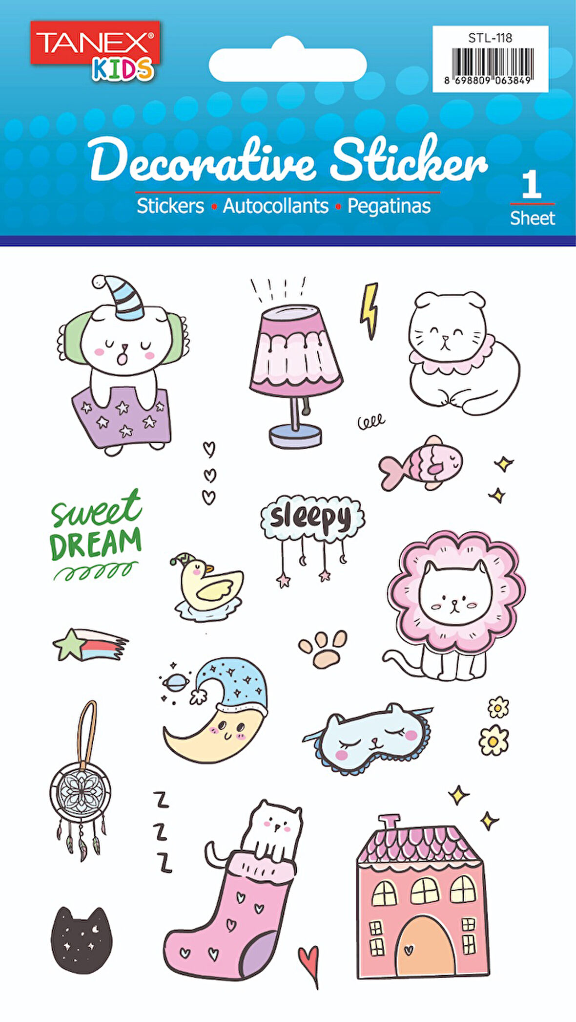 Tanex Sevimli Kedi Laklı Etiket STL-118