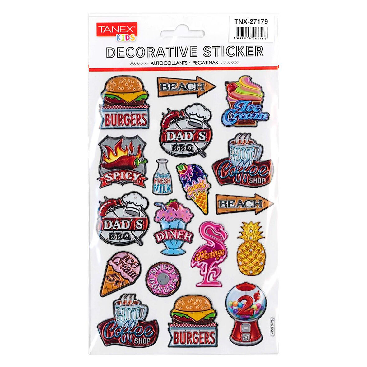 Tanex Kids Sticker Puffy Fast Food Serisi (27179)