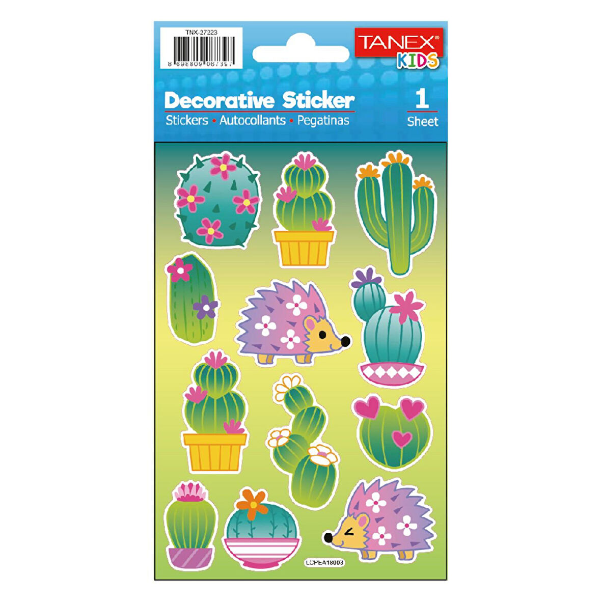 Tanex Kids Sticker Puffy Kirpi ve Kaktüs Serisi Serisi (27223)