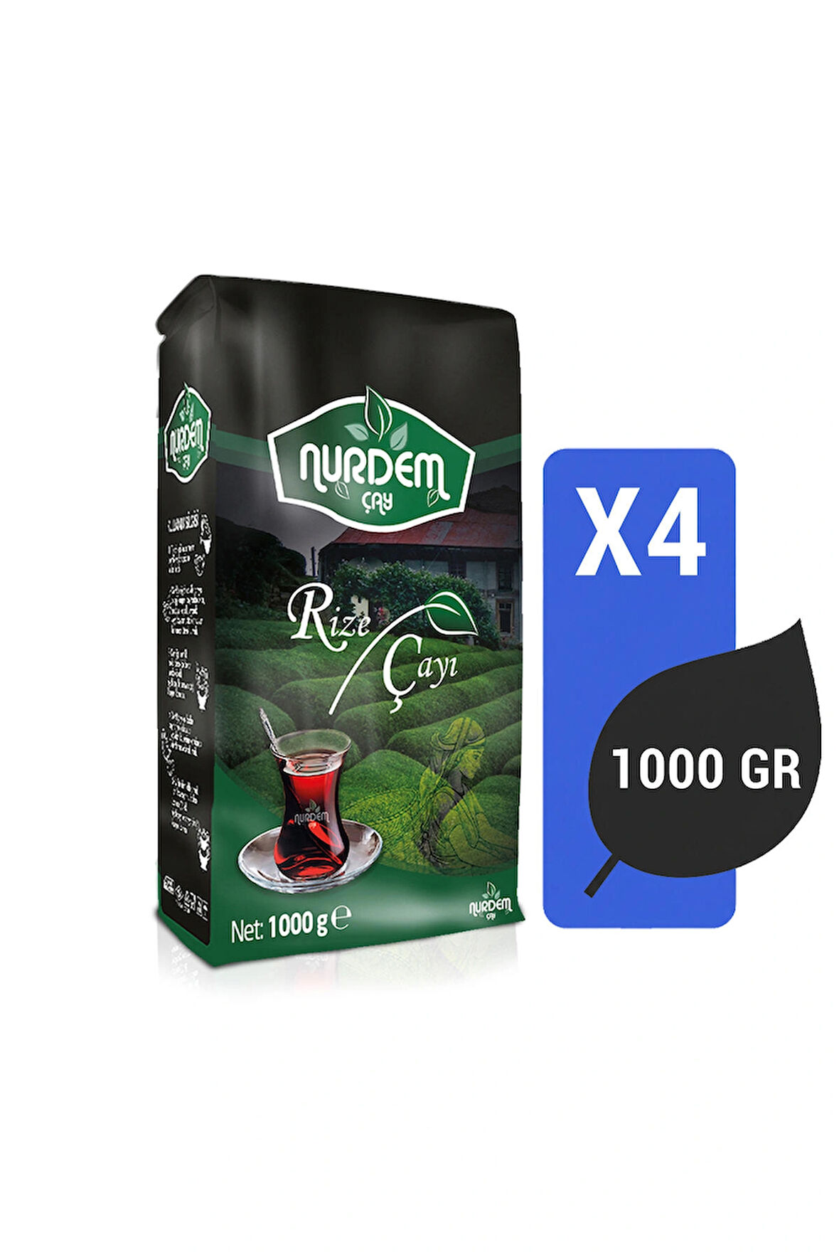 Nurdem Çay Rize Çayı 1000 Gr x 4 Adet