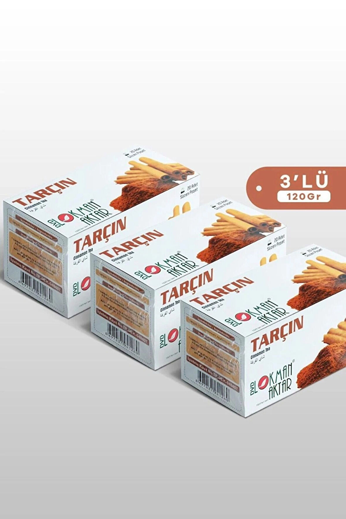DVD Lokman Aktar Tarçın Çay 20 Adet Bardak Poşet Çay 40 Gr x 3 Adet