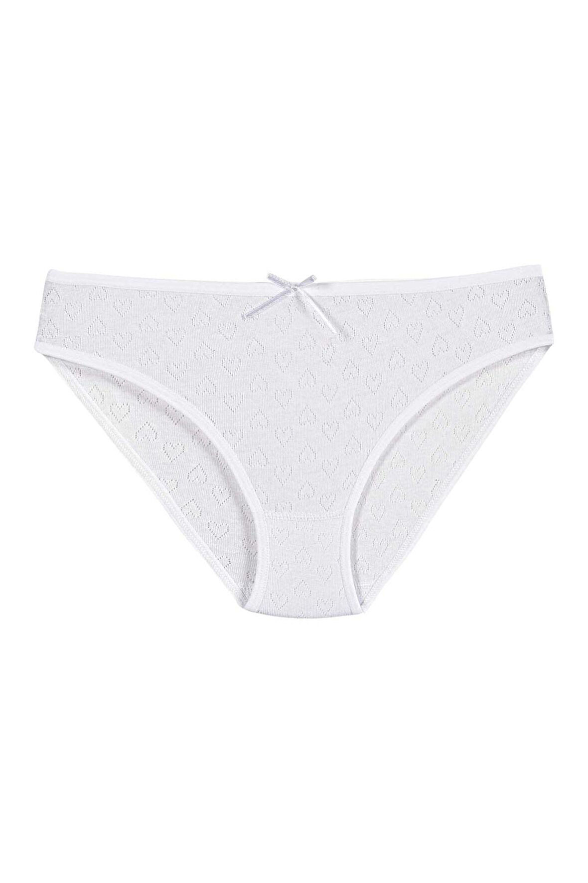 Yıldız 3575 Beyaz Renk Kadın Ribana Kalpli Bikini