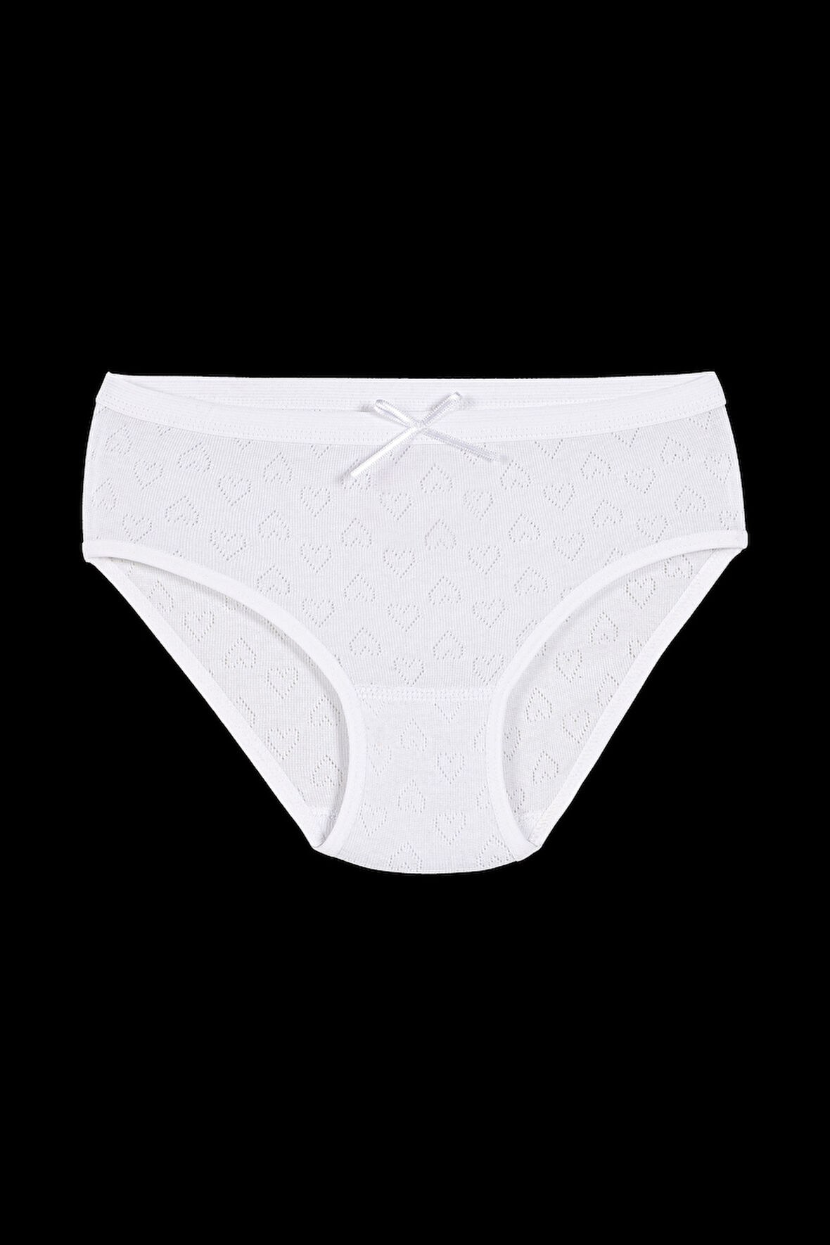 Yıldız 3549 Beyaz Ribana Kalpli Kız Çocuk Külot