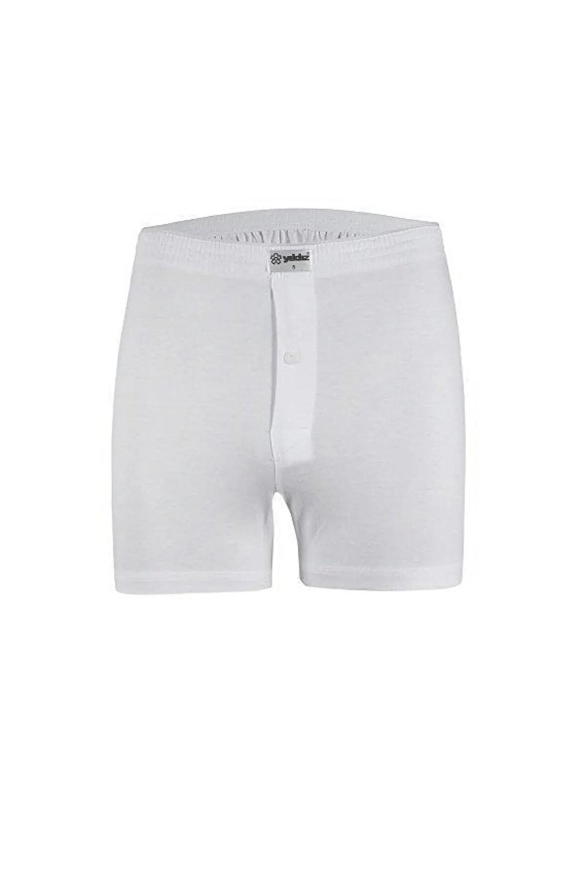 Yıldız 43 Beyaz Düz Renk Bol Kesim Erkek Boxer
