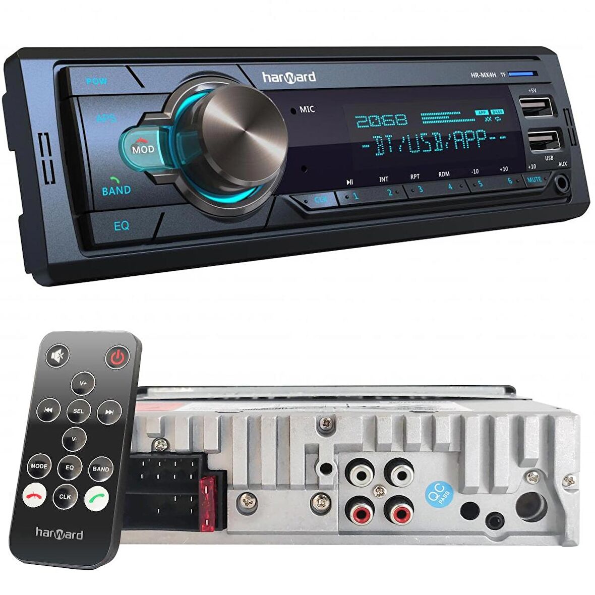 OTO TEYP 4X50W BT/2XUSB/SD/FM/AUX MOBİL APLİKASYON HARWARD HR-MX4H