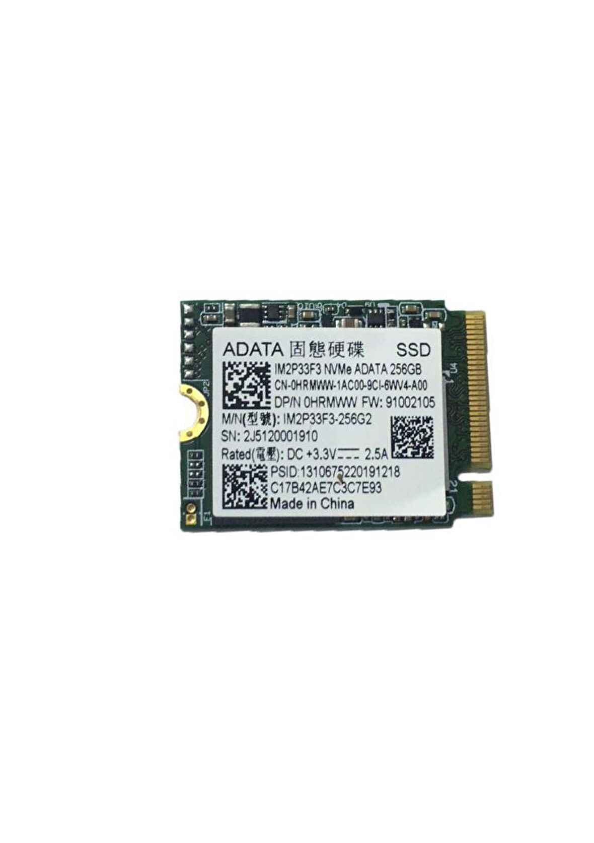 Adata IM2P33F3 M2 256 GB M.2 1050 MB/s 2000 MB/s SSD 