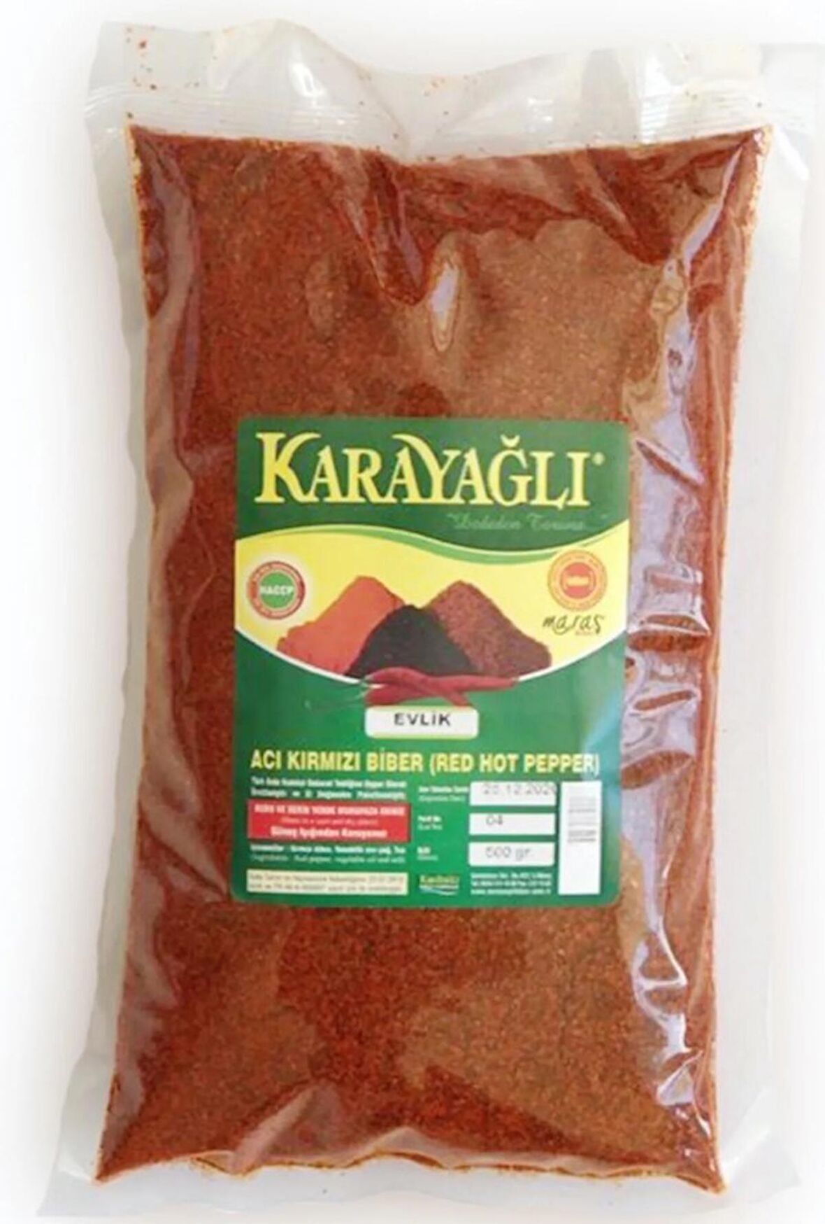 (500GR) Birinci 1. Kalite Maraş Doğal Acı Evlik Yağlı Saf Kırmızı Yaprak Pul Biber Baharat