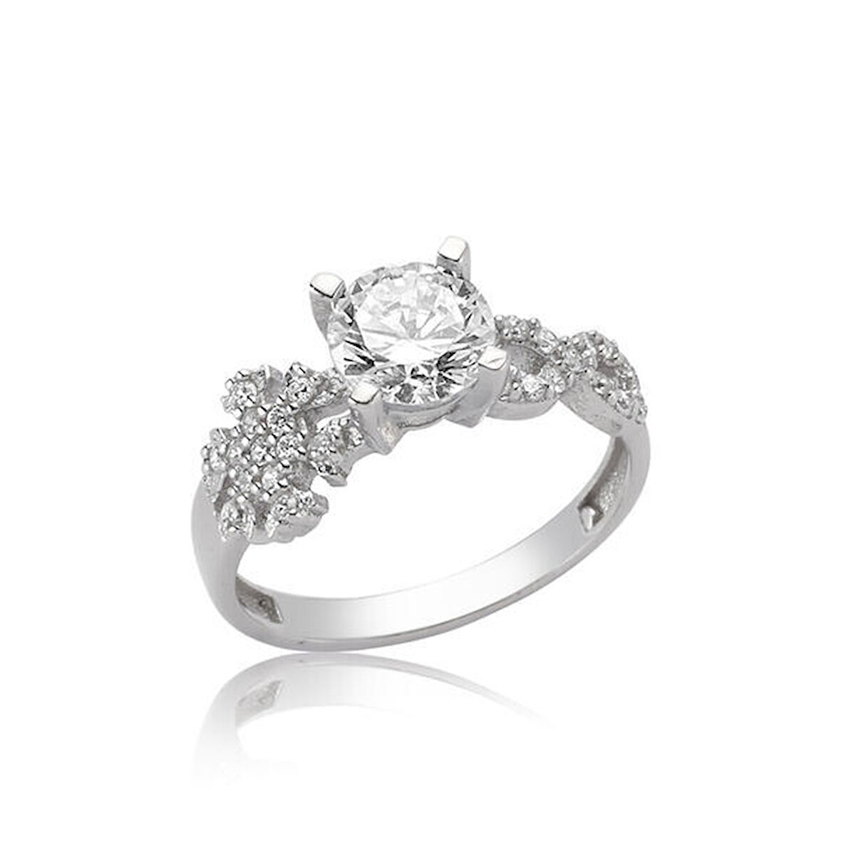 Kar Tanesi Sonsuzluk 925 Ayar Gümüş Kadın Yüzük