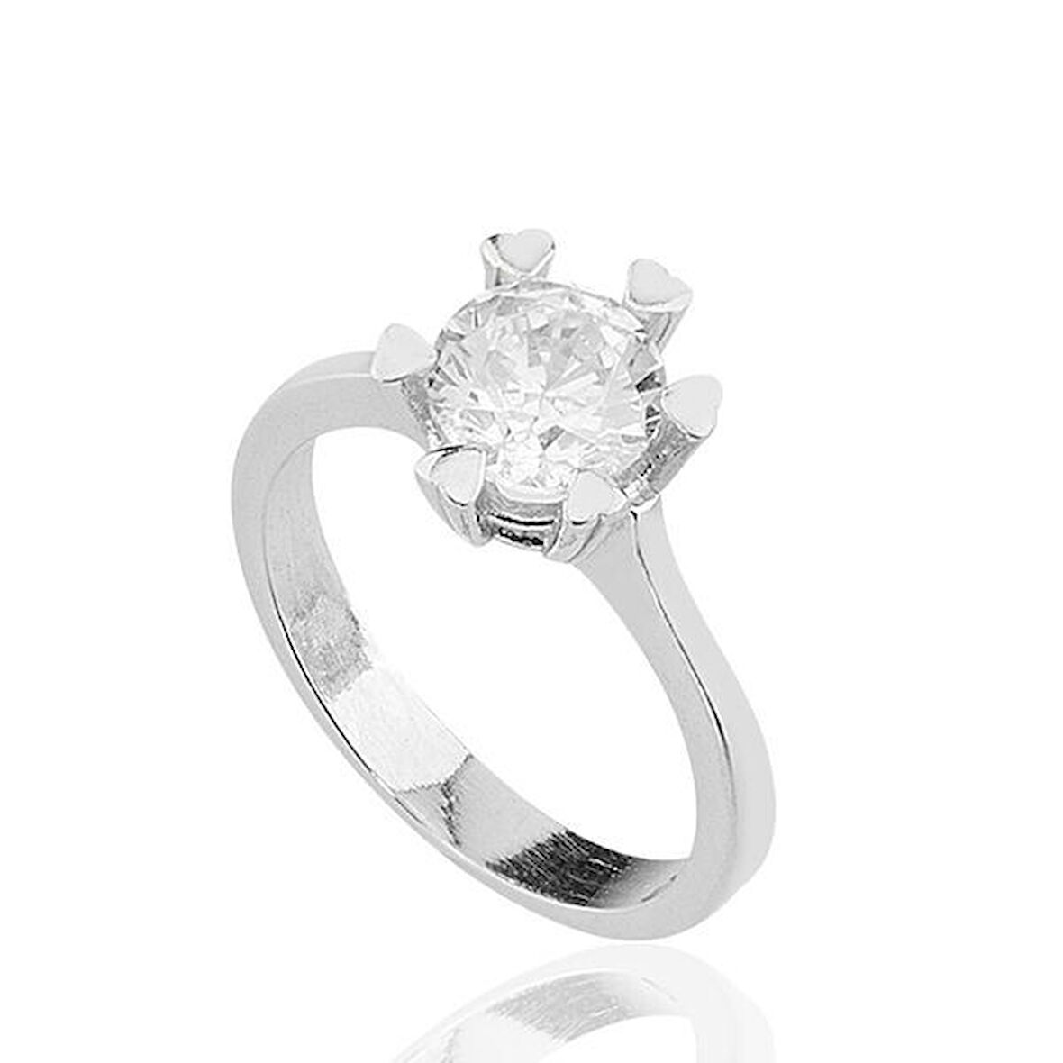 Tek Taş Zirkon Taşlı 925 Ayar Gümüş Kadın Yüzük