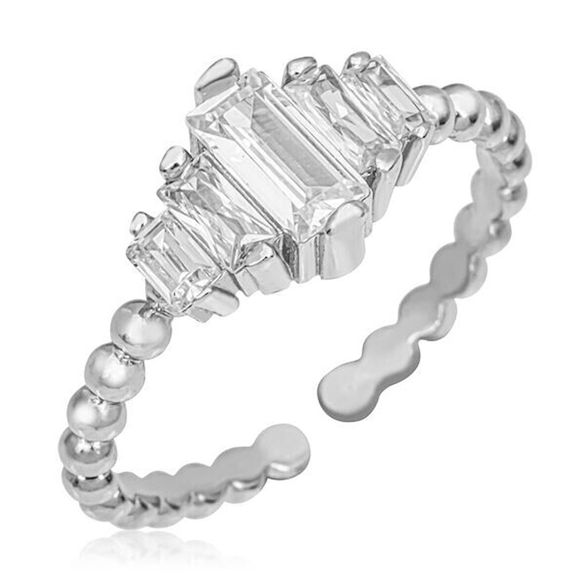 Baget Ayarlanabilen 925 Ayar Gümüş  Kadın Yüzük