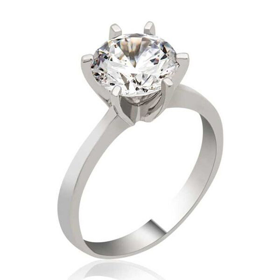 Tek Taş  925 Ayar Gümüş Kadın Yüzük