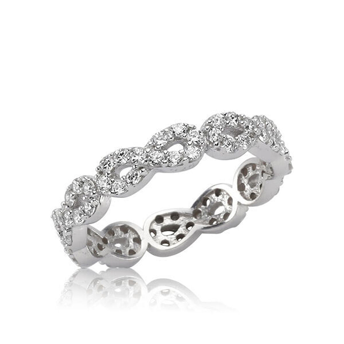 Sonsuzluk Zirkon Taşlı 925 Ayar Gümüş Kadın Yüzük