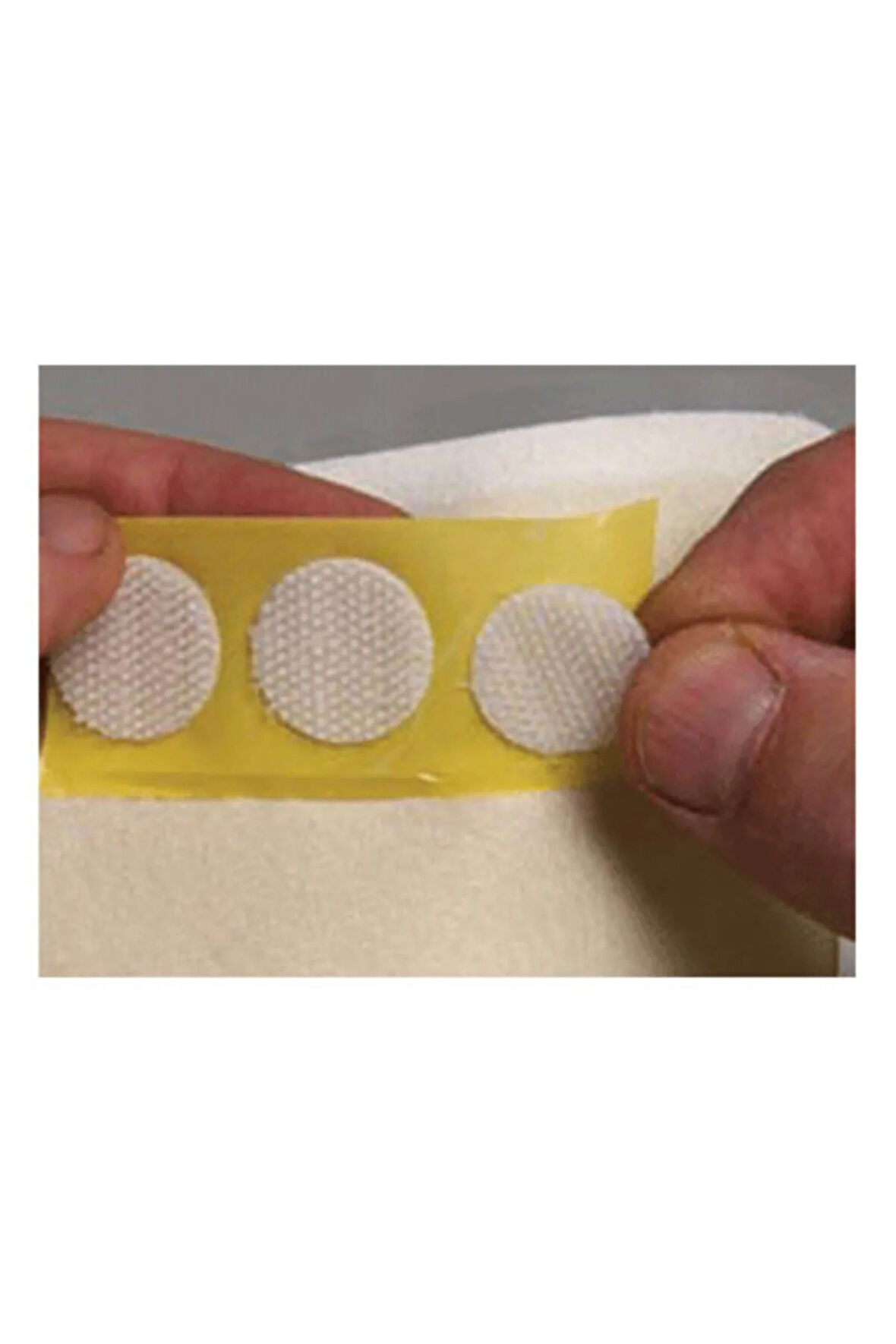 50 Adet 1,5 Cm Beyaz Yuvarlak Kesim (para Para), Cırt Bant, Arkası Yapışkanlı (dişi-erkek Takım)