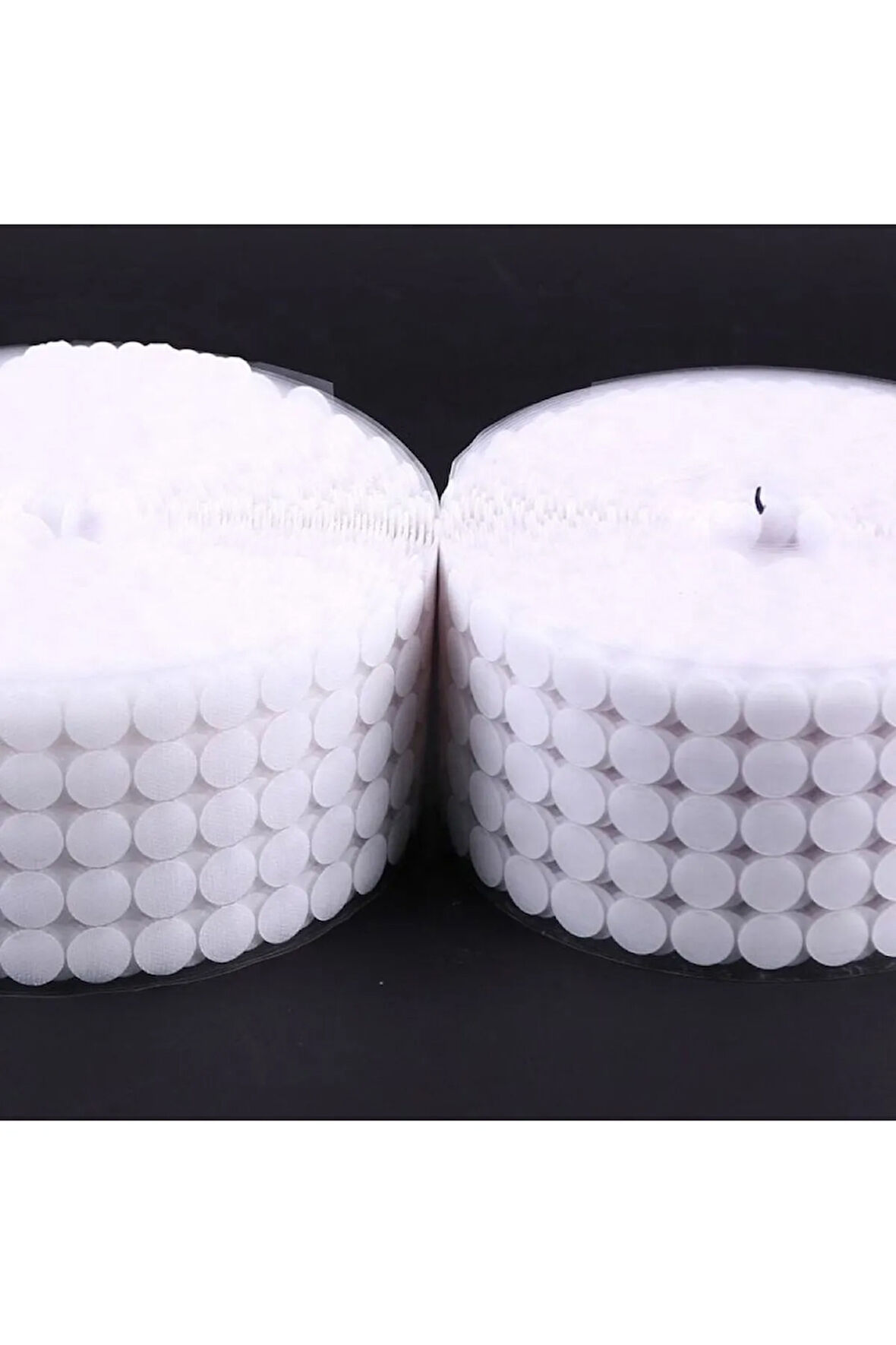 3000 Adet 1,5 Cm Beyaz Yuvarlak Kesim Cırt Bant, Arkası Yapışkanlı Para Para (DİŞİ-ERKEK TAKIM)