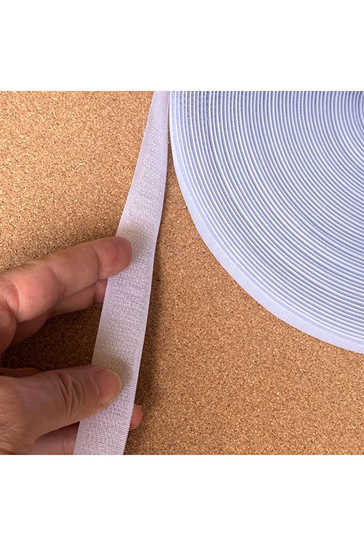 Aso 2 Cm Genişlik, 25 Metre Cırt Cırt Bant Şerit Beyaz