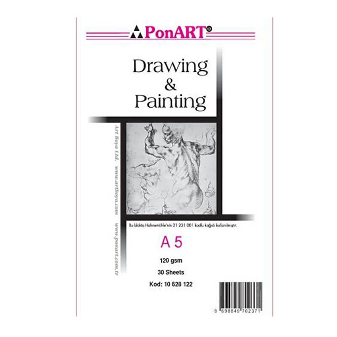 Ponart D&P Blok Resim Defteri 130g 30 Yaprak A5 10 628 122